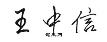 駱恆光王中信行書個性簽名怎么寫