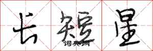 段相林長短星行書怎么寫