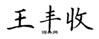 丁謙王豐收楷書個性簽名怎么寫