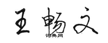 駱恆光王暢文行書個性簽名怎么寫