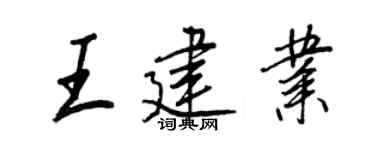 王正良王建業行書個性簽名怎么寫