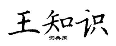 丁謙王知識楷書個性簽名怎么寫