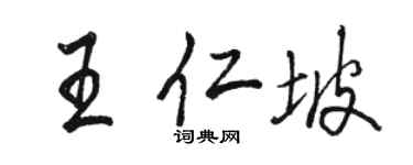駱恆光王仁坡行書個性簽名怎么寫