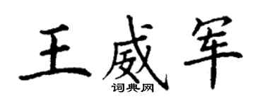 丁謙王威軍楷書個性簽名怎么寫