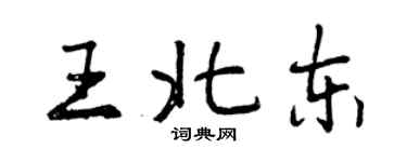 曾慶福王北東行書個性簽名怎么寫