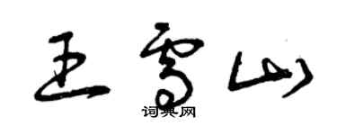 曾慶福王雪山草書個性簽名怎么寫