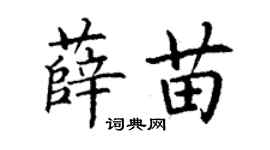 丁謙薛苗楷書個性簽名怎么寫