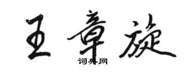 駱恆光王章旋行書個性簽名怎么寫