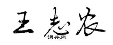曾慶福王志農行書個性簽名怎么寫