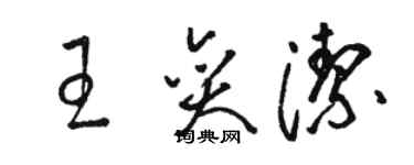 駱恆光王奕潔草書個性簽名怎么寫