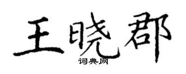 丁謙王曉郡楷書個性簽名怎么寫