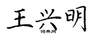 丁謙王興明楷書個性簽名怎么寫