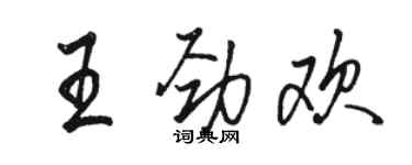 駱恆光王勁歡行書個性簽名怎么寫