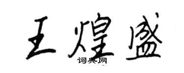 王正良王煌盛行書個性簽名怎么寫