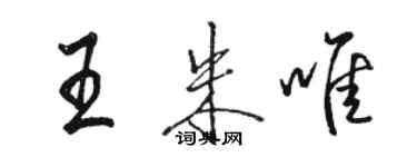 駱恆光王朱唯行書個性簽名怎么寫