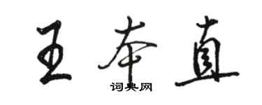 駱恆光王本直行書個性簽名怎么寫
