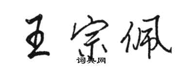 駱恆光王宗佩行書個性簽名怎么寫