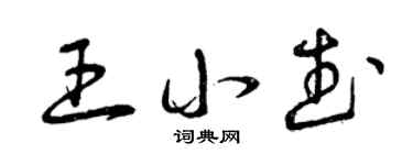 曾慶福王小武草書個性簽名怎么寫