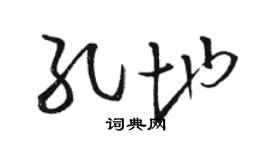 駱恆光孔地草書個性簽名怎么寫