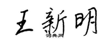王正良王新明行書個性簽名怎么寫