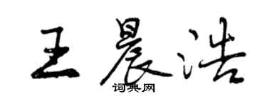曾慶福王晨浩行書個性簽名怎么寫