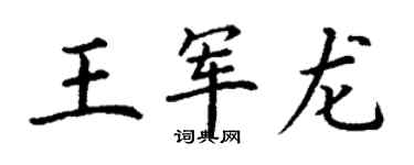 丁謙王軍龍楷書個性簽名怎么寫