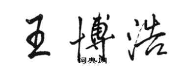 駱恆光王博浩行書個性簽名怎么寫