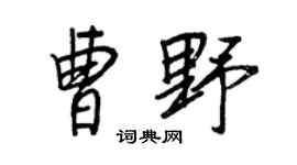 王正良曹野行書個性簽名怎么寫