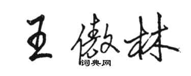 駱恆光王傲林行書個性簽名怎么寫