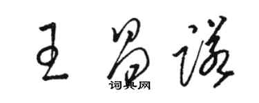 駱恆光王昌諾草書個性簽名怎么寫