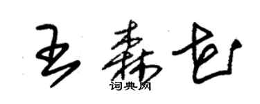 朱錫榮王森花草書個性簽名怎么寫