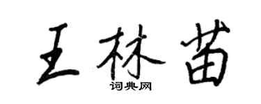 王正良王林苗行書個性簽名怎么寫