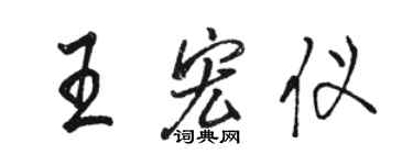 駱恆光王宏儀行書個性簽名怎么寫