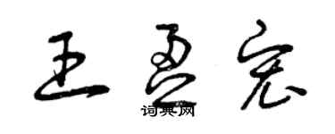 曾慶福王盈宏草書個性簽名怎么寫