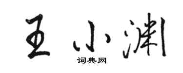 駱恆光王小淵行書個性簽名怎么寫