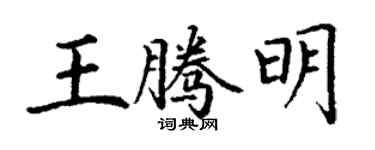 丁謙王騰明楷書個性簽名怎么寫