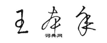 駱恆光王本年草書個性簽名怎么寫