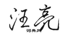 駱恆光汪亮行書個性簽名怎么寫