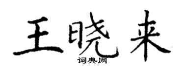 丁謙王曉來楷書個性簽名怎么寫