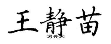 丁謙王靜苗楷書個性簽名怎么寫