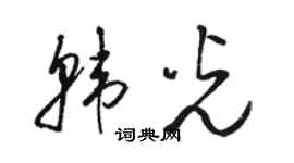 駱恆光韓光草書個性簽名怎么寫