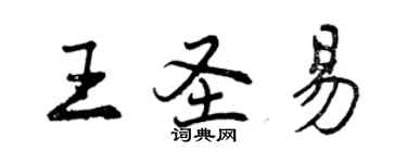 曾慶福王聖易行書個性簽名怎么寫