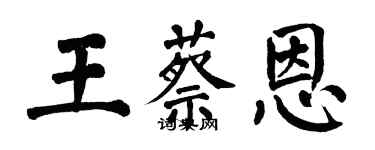 翁闓運王蔡恩楷書個性簽名怎么寫