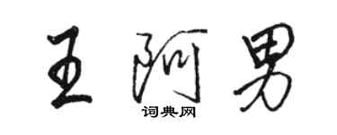 駱恆光王阿男行書個性簽名怎么寫