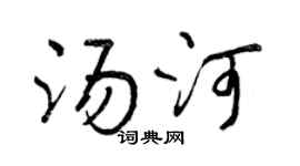 曾慶福湯河行書個性簽名怎么寫