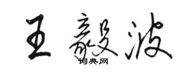 駱恆光王毅波行書個性簽名怎么寫