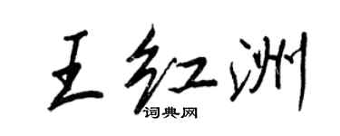 王正良王紅洲行書個性簽名怎么寫