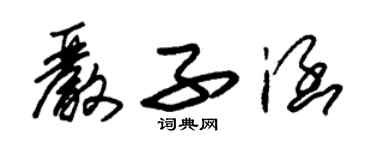 朱錫榮嚴子涵草書個性簽名怎么寫