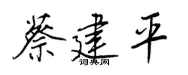 王正良蔡建平行書個性簽名怎么寫