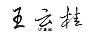 駱恆光王雲桂行書個性簽名怎么寫